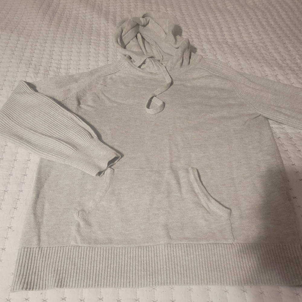 Gray hooded sweater